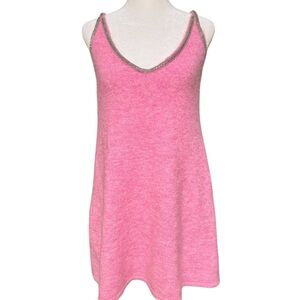 Zara Pink Alpaca Wool Blend Knit Mini Dress M NWT Soft Fuzzy Sleeveless